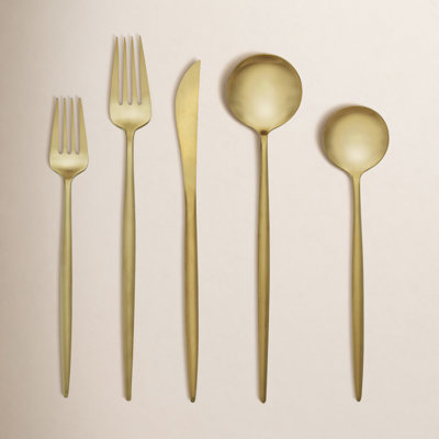 Fortessa Dragonfly 5 Piece 18/10 Stainless Steel Flatware Set